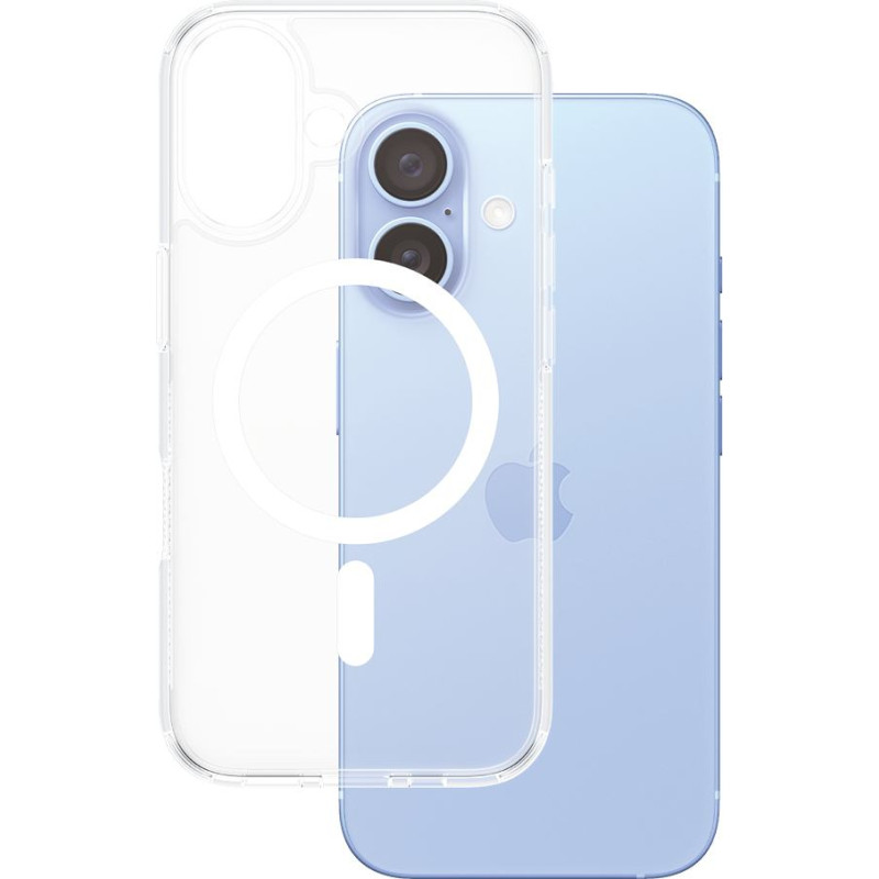 Panzerglass ® HardCase Transparent w. White MagSafe iPhone 16 mobilo telefonu apvalks Aploksne Caurspīdīgs