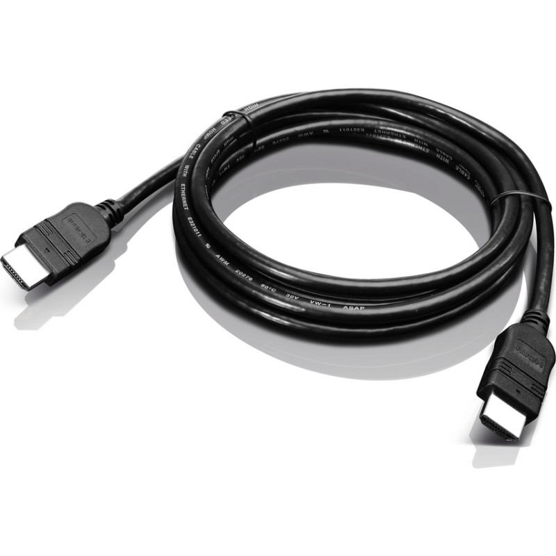 Lenovo 2.0m HDMI HDMI kabelis 2 m HDMI Type A (Standard) Melns