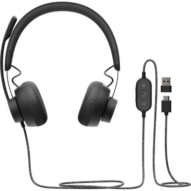 Logitech HEADSET ZONE WIRED/DARK GREY 981-000875 LOGITECH