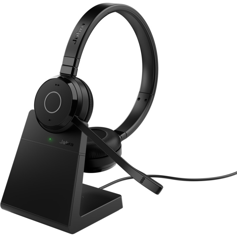 Jabra Evolve 65 TE Austiņas Vadu & Bezvadu Birojs / zvanu centrs USB Type-A Bluetooth Uzlādes statīvs Melns