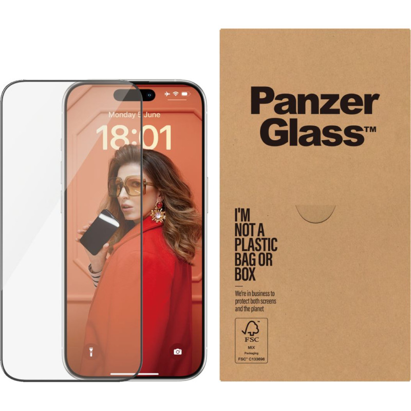 Panzerglass ® Screen Protector iPhone 15 Pro | Ultra-Wide Fit w. EasyAligner | Bulk Caurspīdīgs ekrāna aizsargs Apple 50 pcs
