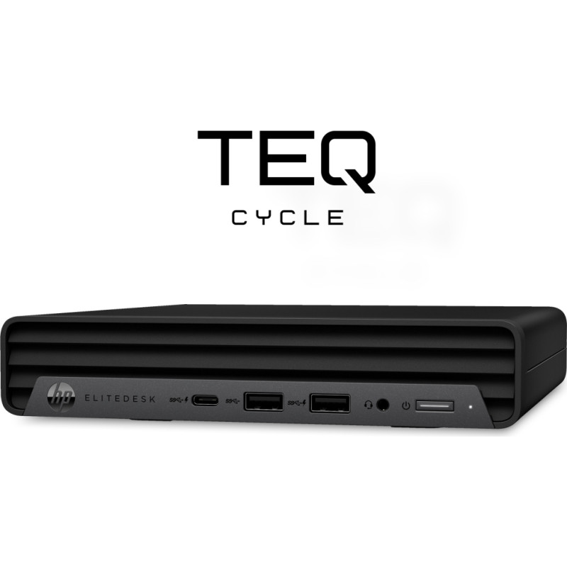 Teqcycle HP Elitedesk 800 G6 Intel® Core™ i5 i5-10400T 16 GB DDR4-SDRAM 256 GB SSD Windows 11 Pro MFF Mini PC Melns