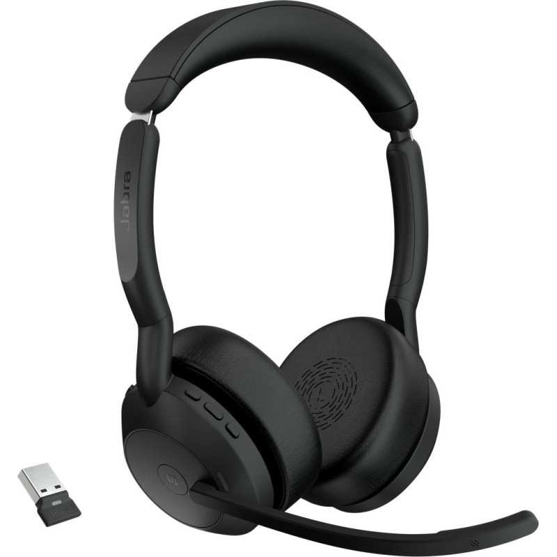 Jabra Evolve2 55 Austiņas Bezvadu Birojs / zvanu centrs USB Veids-C Bluetooth Uzlādes statīvs