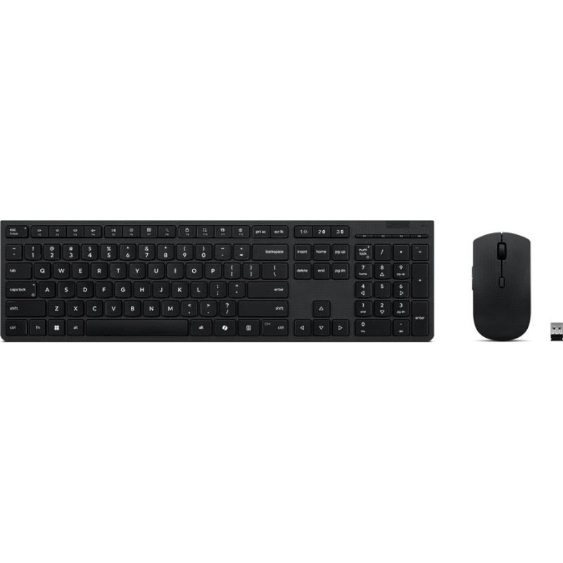 Lenovo 4X31R64316 tastatūra Pele iekļauta Birojs RF bezvadu sakari + Bluetooth QWERTY Amerikāņu angļu valoda Pelēks