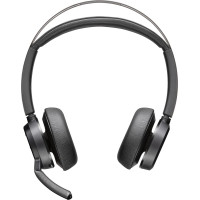 Poly Voyager Focus 2-M Microsoft Teams sertifikācija ar uzlādes statīvu, galvas tālrunis