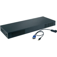 IBM Lenovo 1754A1X (KVM) tastatūras/video/peļu pārslēgšanas mehānisms Statņa montāža Melns