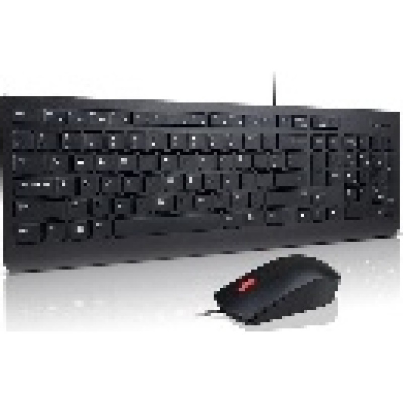 Lenovo 4X30L79892 tastatūra Pele iekļauta Universāls USB QWERTY Dāņu Melns