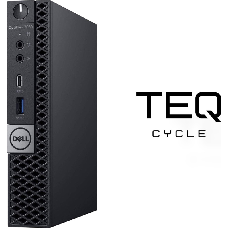 Teqcycle Dell Optiplex 7060 Micro Intel® Core™ i5 i5-8500T 16 GB DDR4-SDRAM 256 GB SSD Windows 11 Pro MFF Mini PC Melns