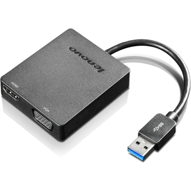 Lenovo Universal USB 3.0 to VGA/HDMI USB grafiskais adapteris Melns